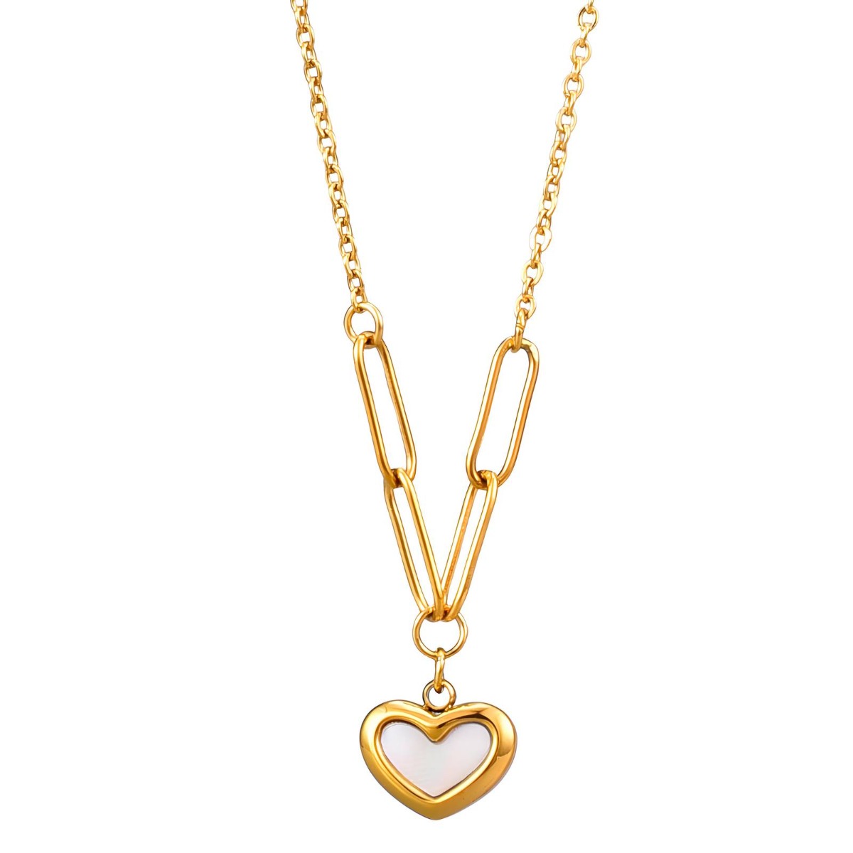 18K gold plated Stainless steel "Hearts" necklace, Intensity 