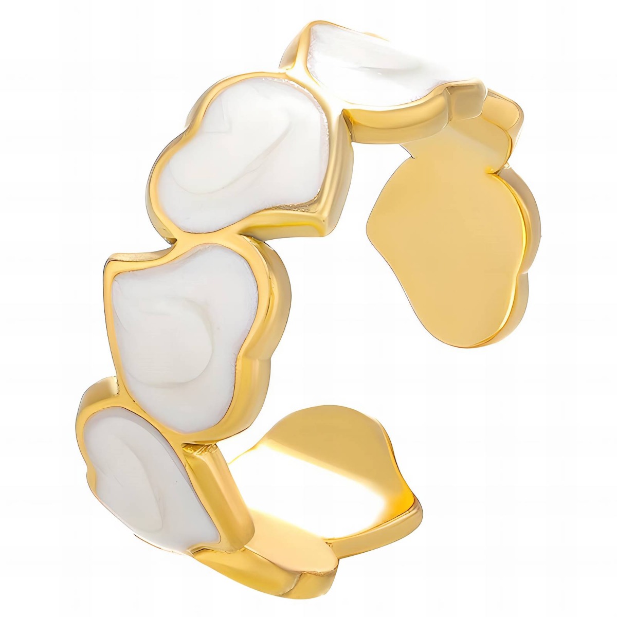 18K gold plated Stainless steel "Heart" finger ring, Intensity 