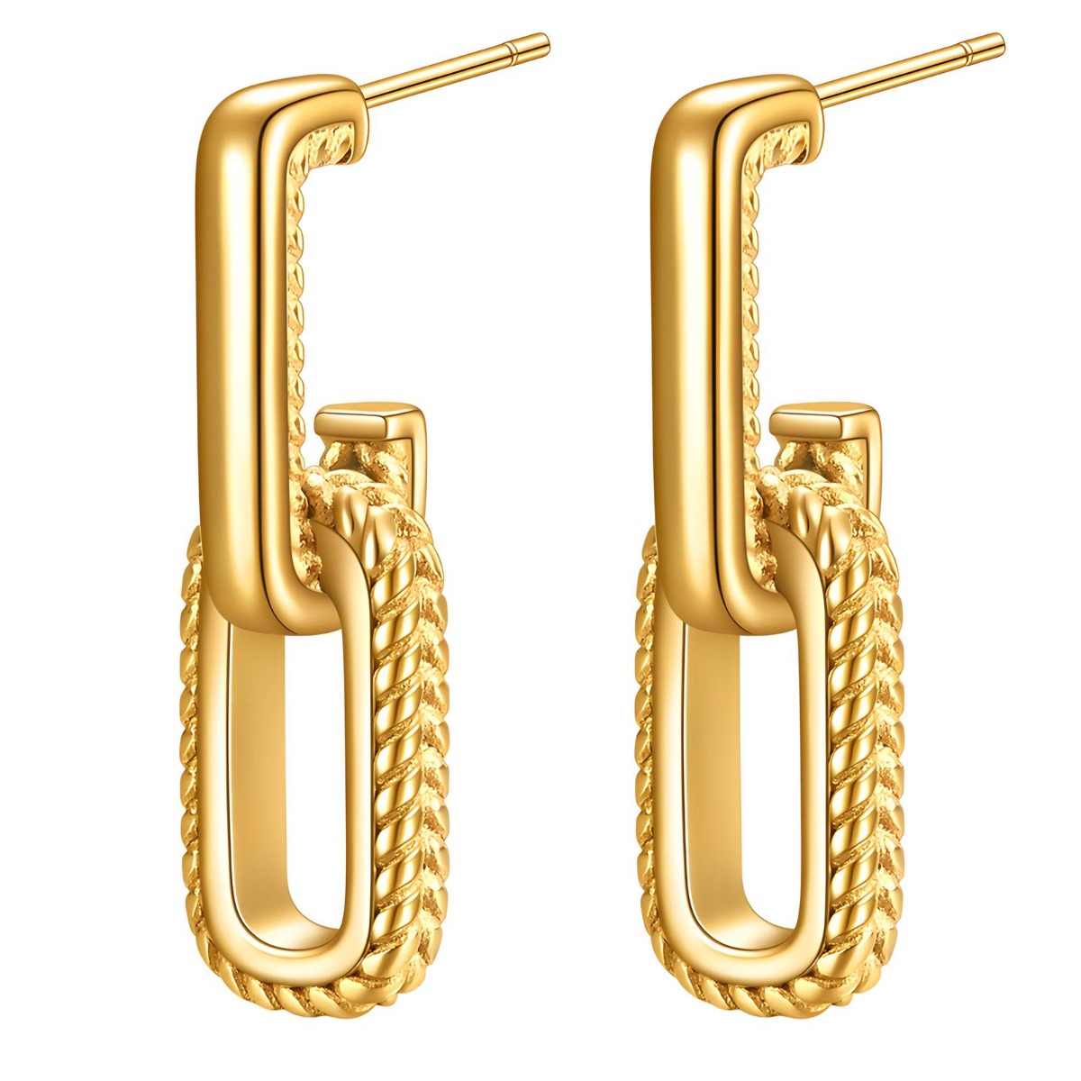 18K gold plated Stainles steel earrings, Intensity