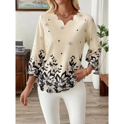 Women's Elegant Floral Print Blouse