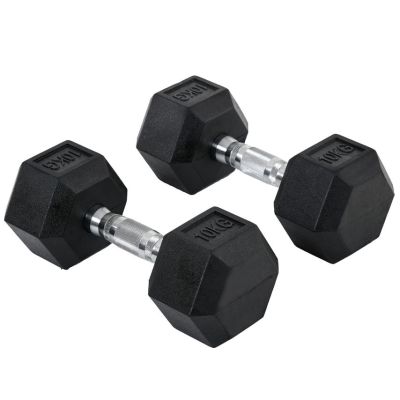 Rubber Dumbbell Sports Hex Weights Sets Home Gym Fitness Workout