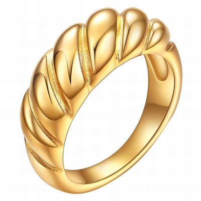 18K gold plated Stainless steel "Сroissant" finger ring, Intensity 