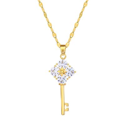 18K gold plated Stainless steel "Key" necklace, Intensity 