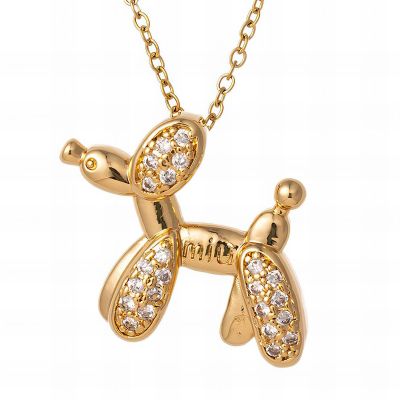 18K gold plated Stainless steel "Dog" necklace, Intensity 
