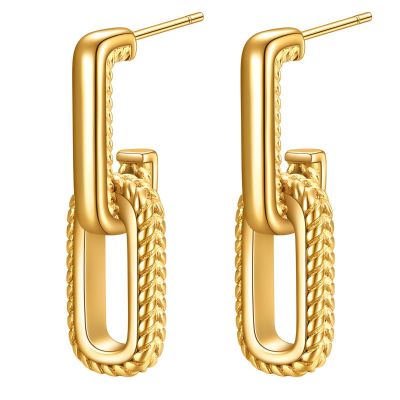 18K gold plated Stainles steel earrings, Intensity