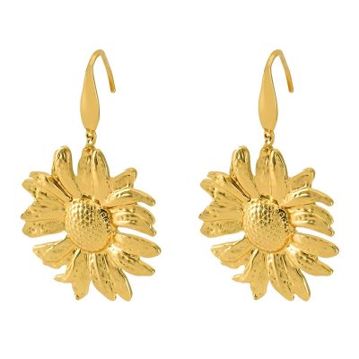 18K gold plated Stainless steel "Flowers" earrings, Intensity 